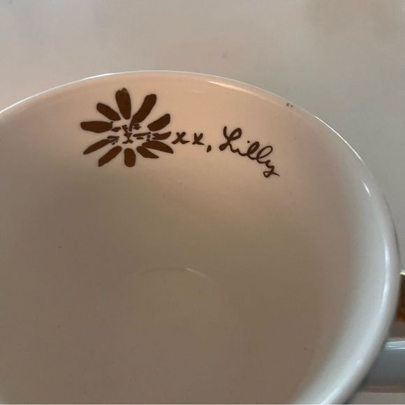 Lilly Pulitzer Gold Handle Blue Lilly Print Ceramic Mug - Picture 5 of 7